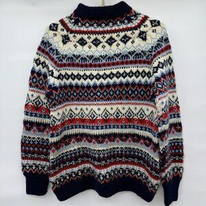 Vintage Fein Keller Hand Knitted Wool Nordic Fair Isle Switzerland Womens‎ Large